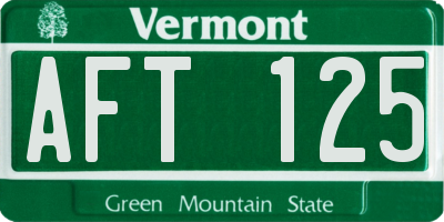 VT license plate AFT125