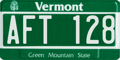 VT license plate AFT128