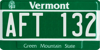 VT license plate AFT132