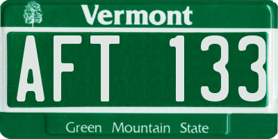 VT license plate AFT133