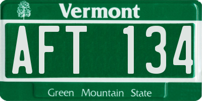 VT license plate AFT134