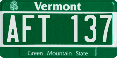 VT license plate AFT137