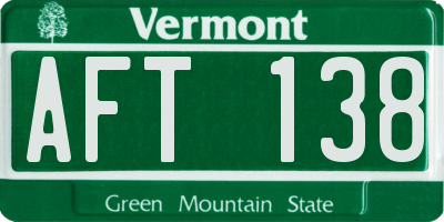 VT license plate AFT138