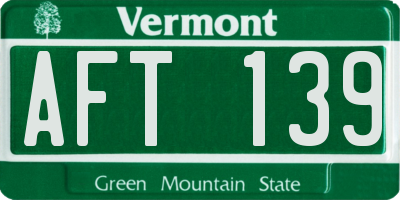 VT license plate AFT139