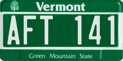 VT license plate AFT141