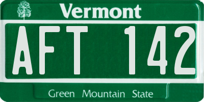VT license plate AFT142