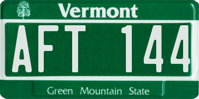 VT license plate AFT144