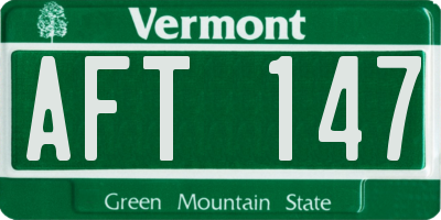 VT license plate AFT147