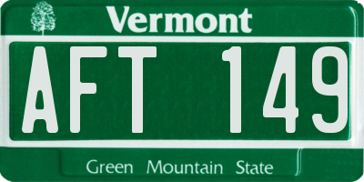 VT license plate AFT149