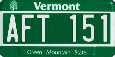 VT license plate AFT151
