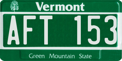 VT license plate AFT153
