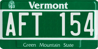 VT license plate AFT154