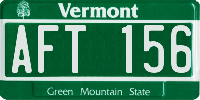 VT license plate AFT156