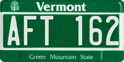 VT license plate AFT162