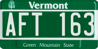 VT license plate AFT163