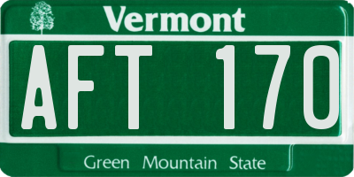 VT license plate AFT170
