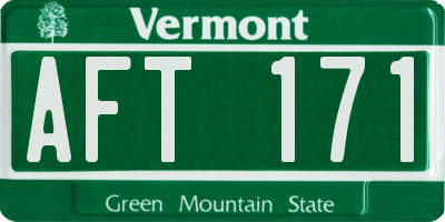VT license plate AFT171