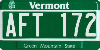 VT license plate AFT172