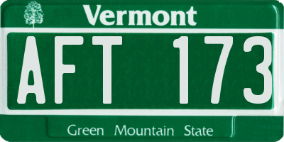 VT license plate AFT173