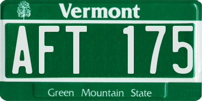 VT license plate AFT175