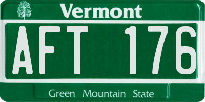 VT license plate AFT176