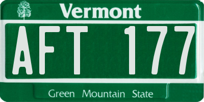 VT license plate AFT177
