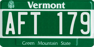 VT license plate AFT179