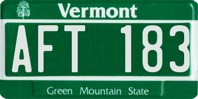 VT license plate AFT183