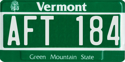VT license plate AFT184
