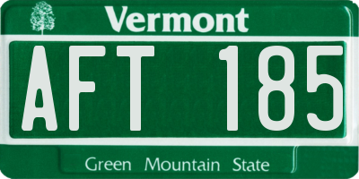 VT license plate AFT185