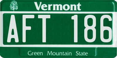 VT license plate AFT186
