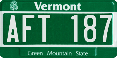 VT license plate AFT187