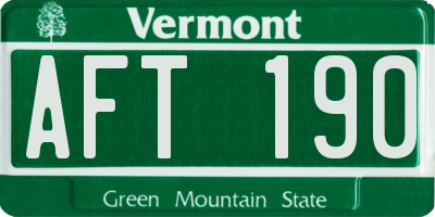 VT license plate AFT190