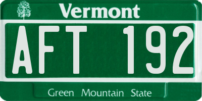 VT license plate AFT192