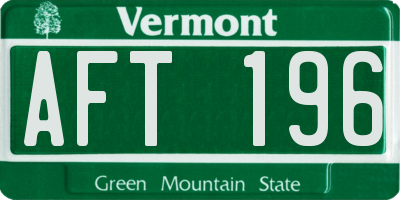 VT license plate AFT196