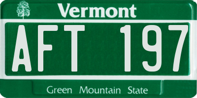 VT license plate AFT197