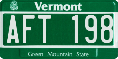 VT license plate AFT198