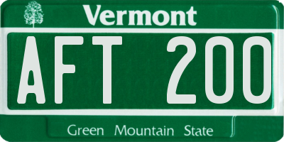 VT license plate AFT200