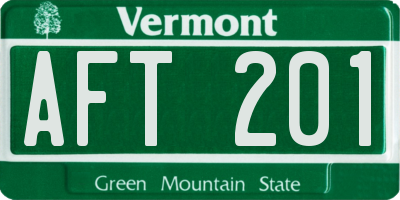 VT license plate AFT201