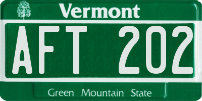 VT license plate AFT202