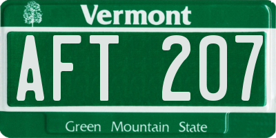 VT license plate AFT207