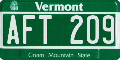 VT license plate AFT209
