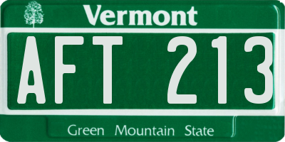 VT license plate AFT213