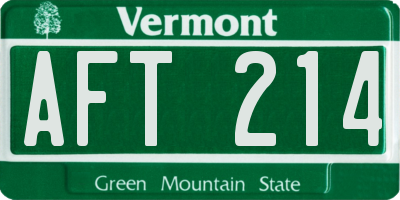 VT license plate AFT214