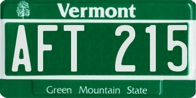 VT license plate AFT215