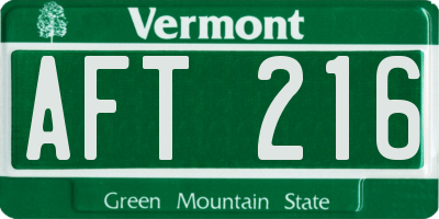 VT license plate AFT216