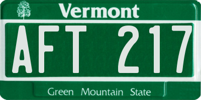 VT license plate AFT217