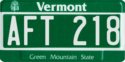 VT license plate AFT218
