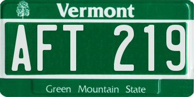 VT license plate AFT219