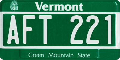 VT license plate AFT221